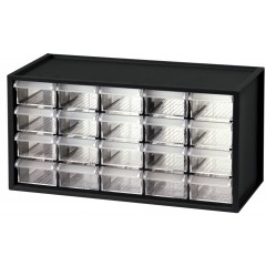 Plasdent 20-Drawer Unit - Black Frame (14 ⅞"W x 7 ⁴⁄₈"H x 6 ⅛"D)